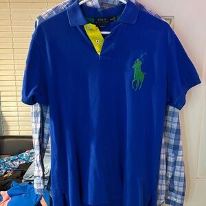 Polo by Ralph Lauren Men's Royal Blue Polo with Green Logo